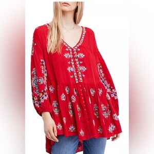 Free People Women’s Ariana Embroidered Tunic Size Large